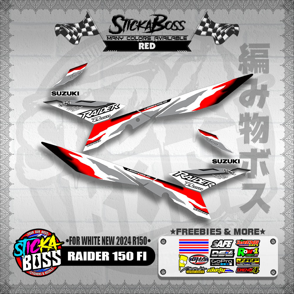 RAIDER 150 FI DECALS ( FOR WHITE NEW 2024 R150 )【WITH FREEBIES】