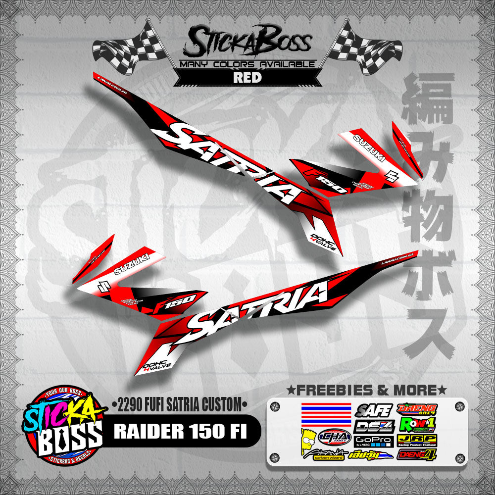 RAIDER 150 FI DECALS ( 2290 FUFI SATRIA CUSTOM )【WITH FREEBIES】