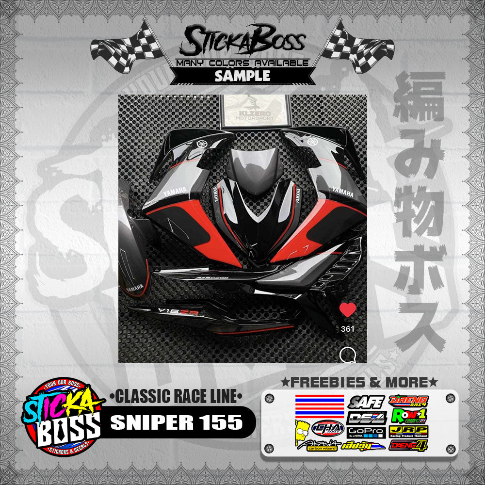 SNIPER 155 DECALS ( CLASSIC RACE LINE )【WITH FREEBIES】