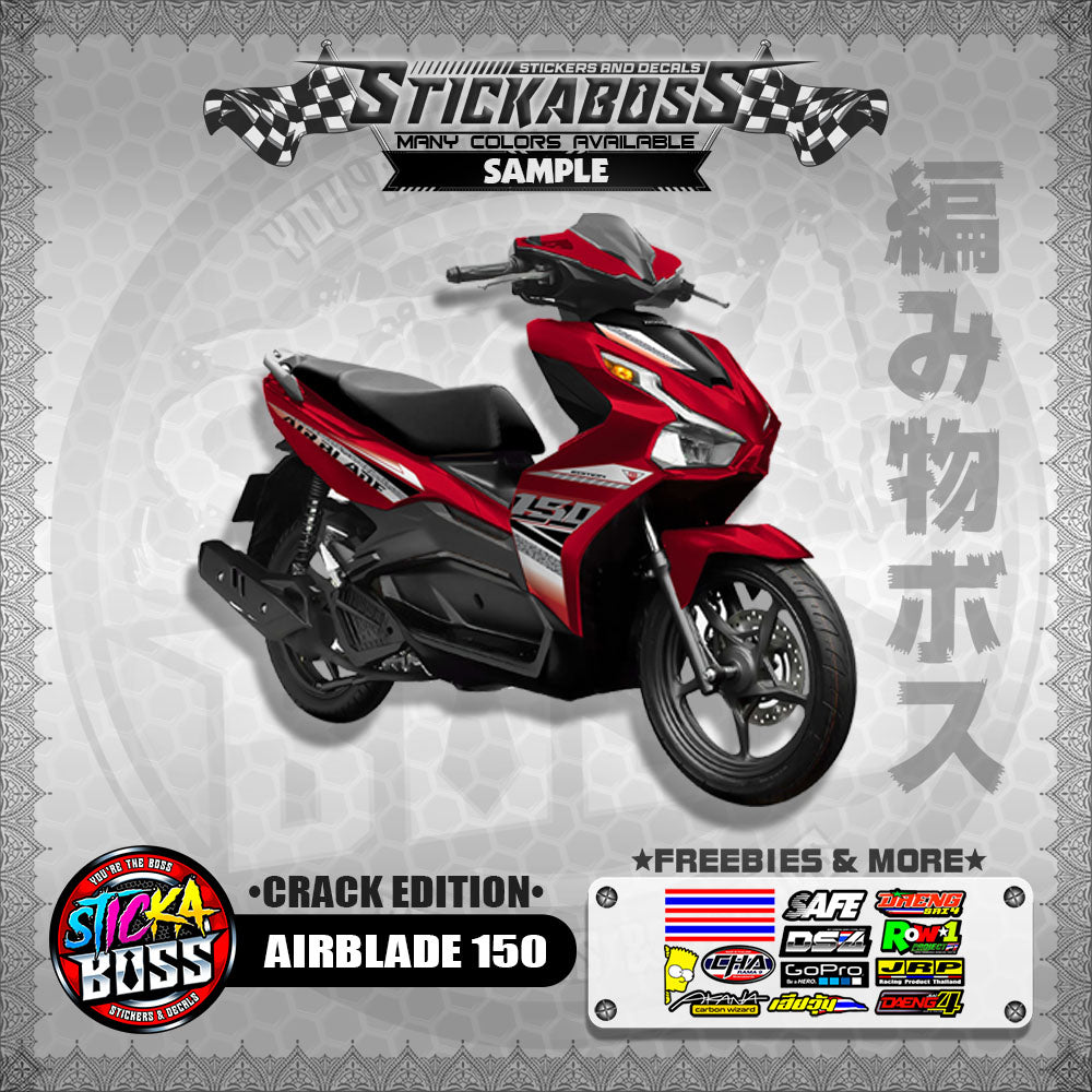 AIRBLADE 150 STOCK DECALS ( CRACK EDITION )【WITH FREEBIES】