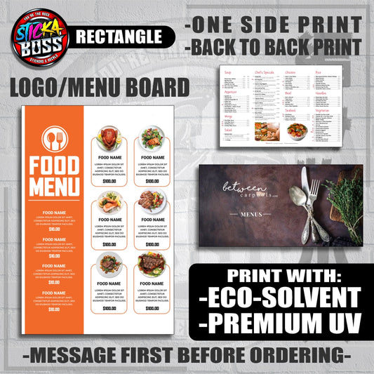 BIG SIZE RECTANGLE LOGO / MENU ON SINTRA BOARD | CUSTOMIZED & PERSONALIZED 【LOWEST PRICE】