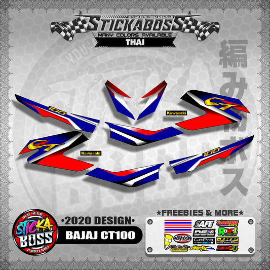 BAJAJ CT100 STOCK DECALS ( 2020 DESIGN )【WITH FREEBIES】