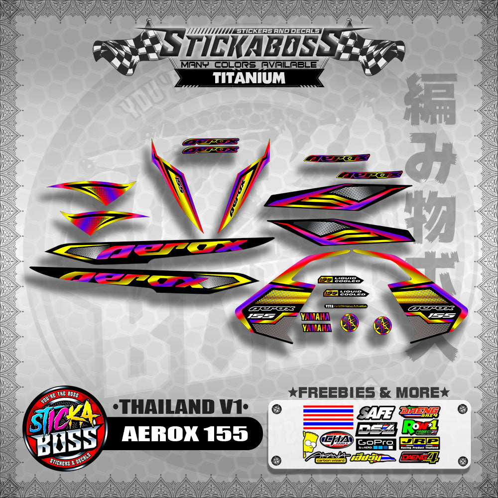 AEROX 155 2020 STOCK DECALS ( THAILAND V1 )【WITH FREEBIES】