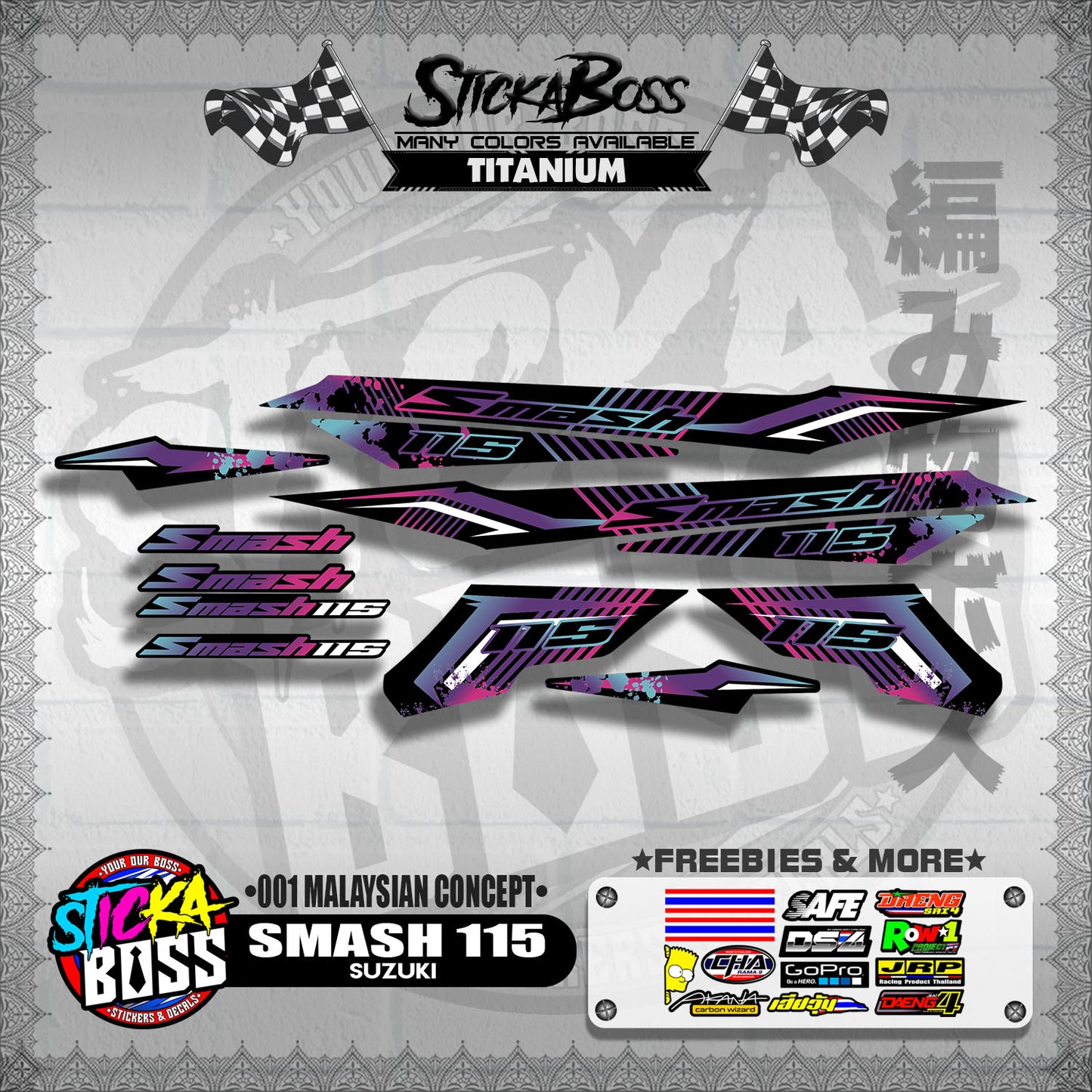 SMASH 115 DECALS ( 001 MALAYSIAN CONCEPT )【WITH FREEBIES】