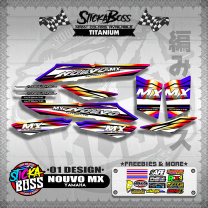 NOUVO MX STOCK DECALS ( 01 DESIGN )【WITH FREEBIES】