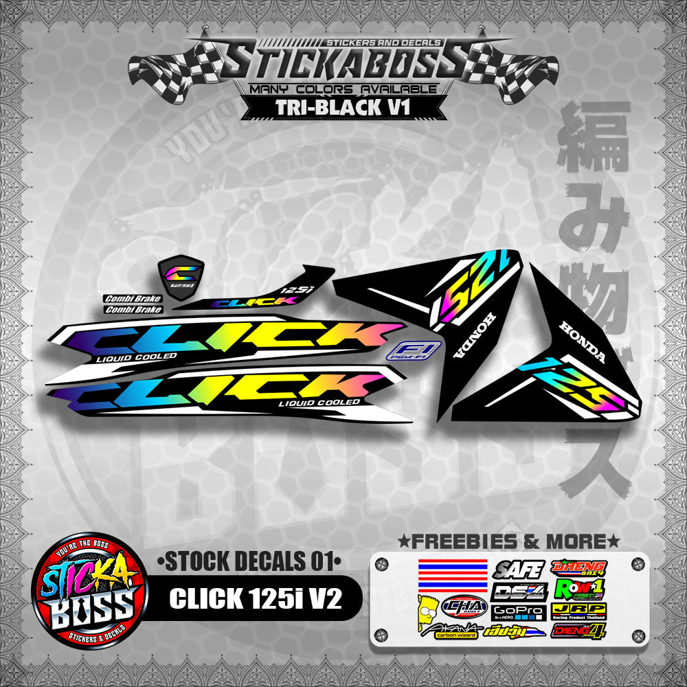 CLICK 125i V2 GAME CHANGER ( STOCK DECALS 01 )【WITH FREEBIES】