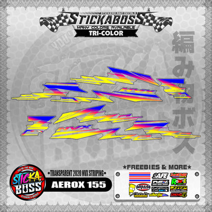 【PREMIUM UV PRINT】TRANSPARENT AEROX 155 DECALS ( 2020 NVX STRIPING )【WITH FREEBIES】