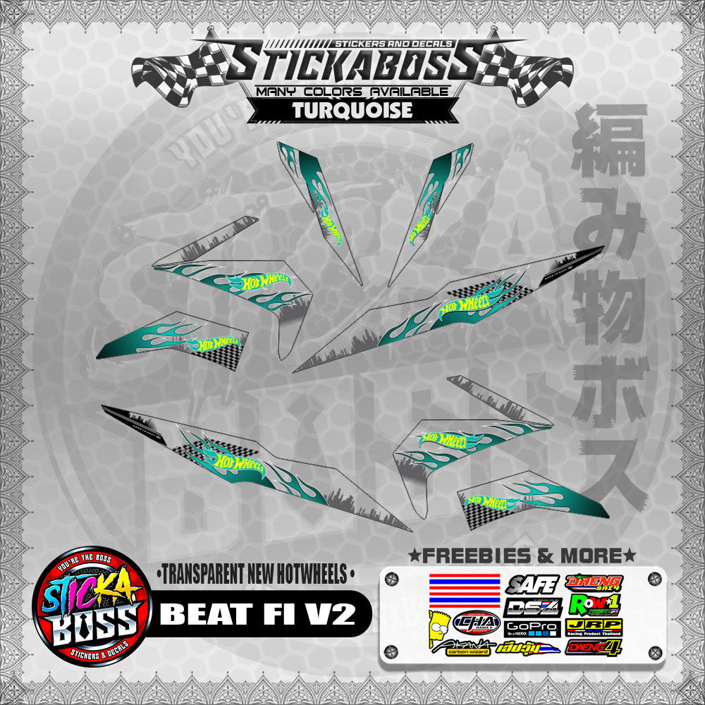 【PREMIUM UV PRINT】TRANSPARENT BEAT FI V2 DECALS ( NEW HOTWHEELS )【WITH FREEBIES】