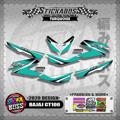 BAJAJ CT100 STOCK DECALS ( 2020 DESIGN )【WITH FREEBIES】