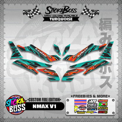 NMAX V1 DECALS ( CUSTOM FIRE EDITION )【WITH FREEBIES】