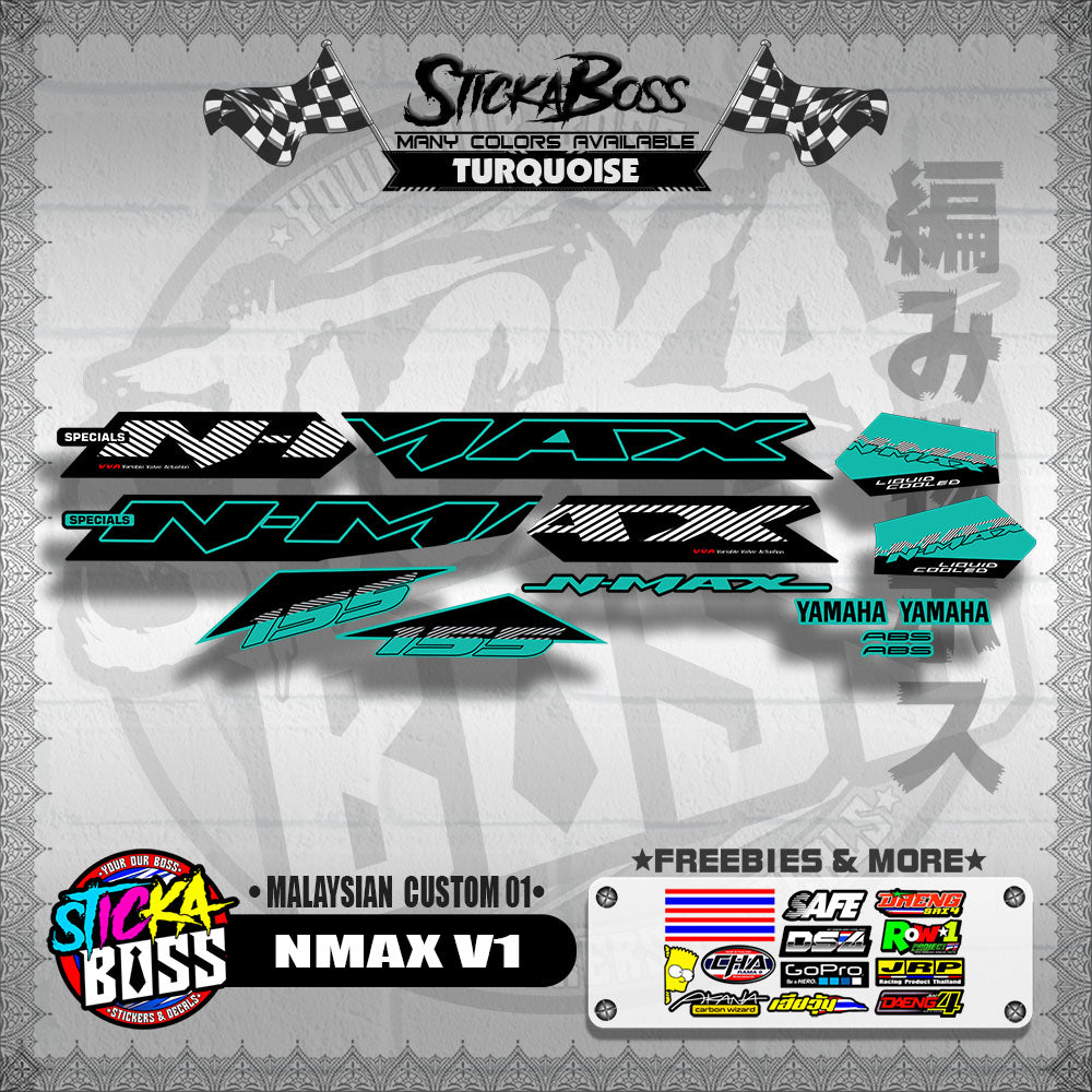 NMAX V1 DECALS ( MALAYSIAN  CUSTOM 01 )【WITH FREEBIES】