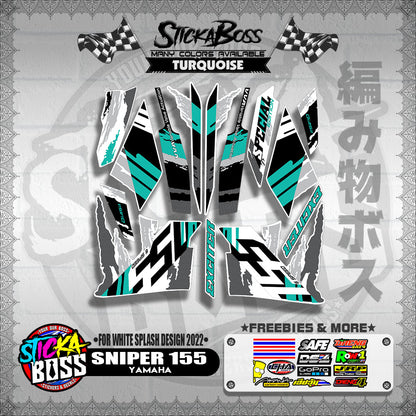 SNIPER 155 NEW STOCK DECALS ( FOR WHITE SPLASH DESIGN 2022 )【WITH FREEBIES】