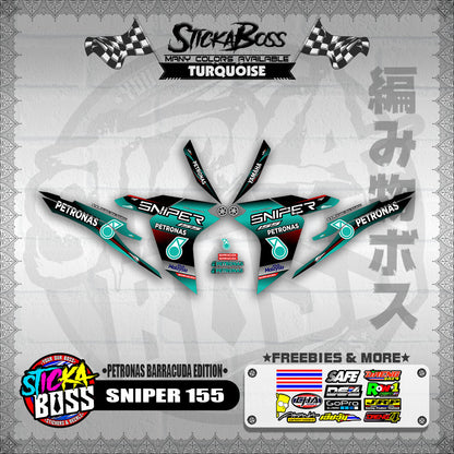 SNIPER 155 DECALS ( PETRONAS BARRACUDA EDITION )【WITH FREEBIES】