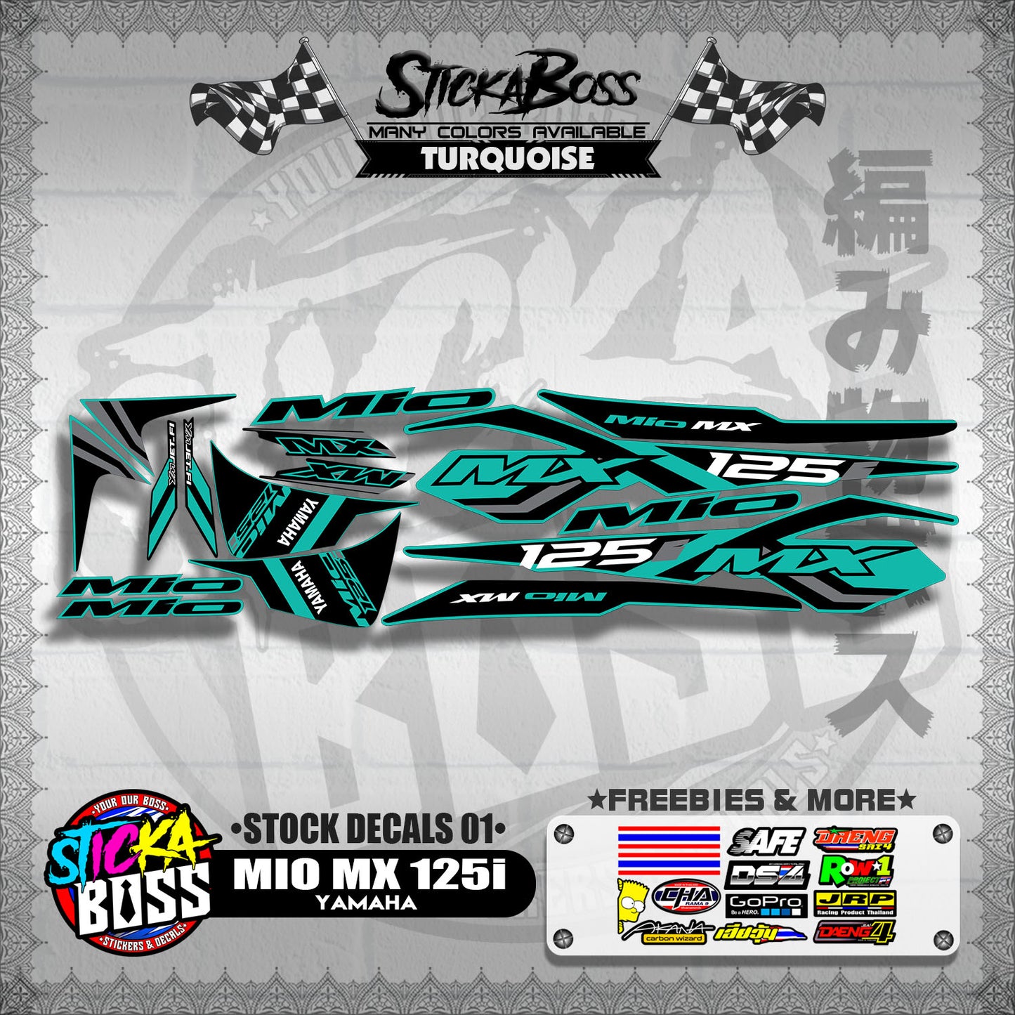 MIO MX 125 i ( STOCK DECALS 01 )【WITH FREEBIES】