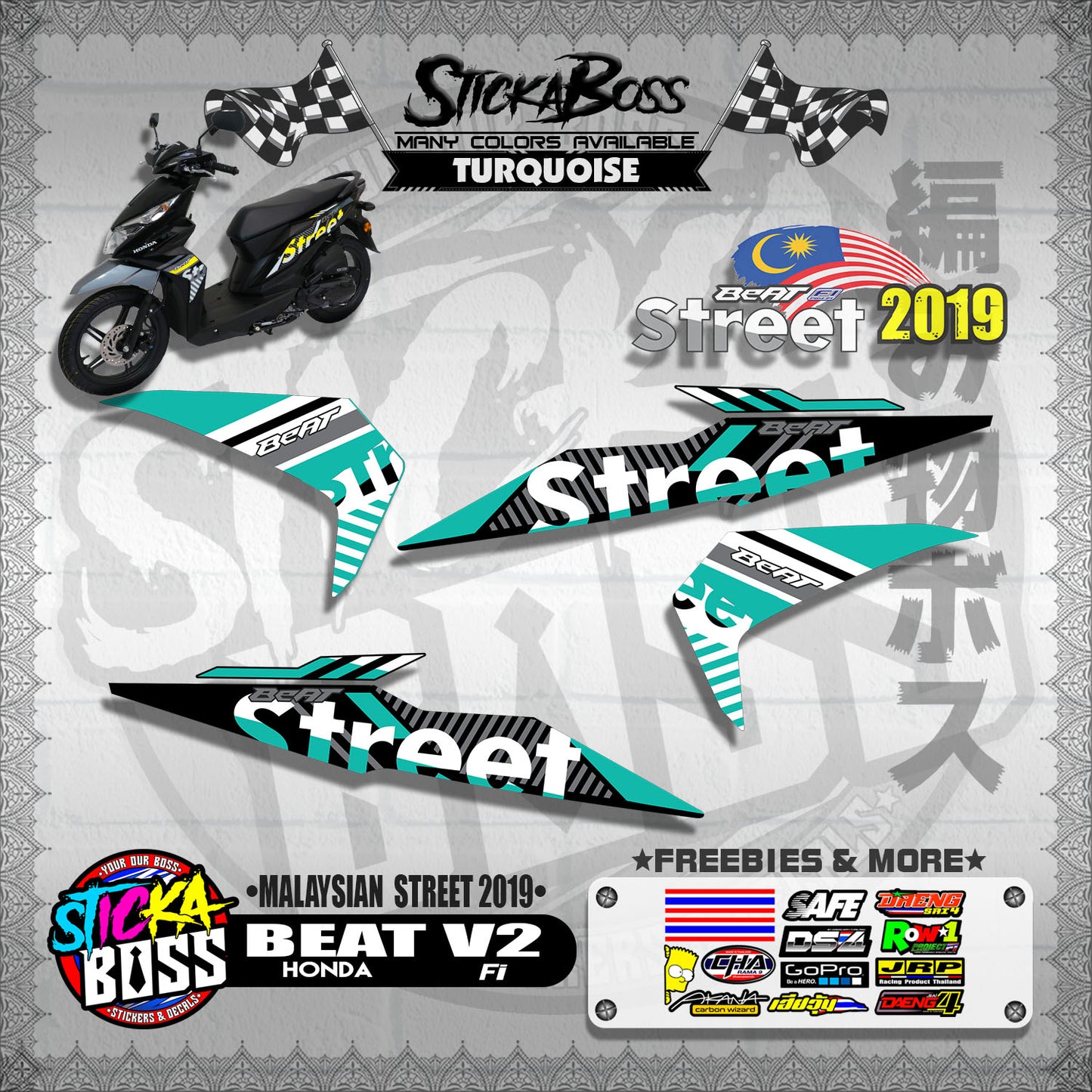 BEAT Fi V2 DECALS ( MALAYSIAN STREET 2019 )【WITH FREEBIES】