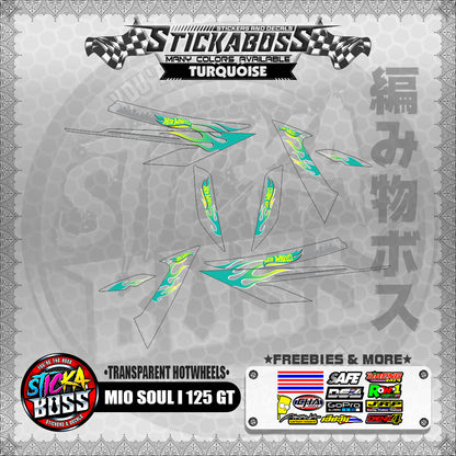 【PREMIUM UV PRINT】TRANSPARENT MIO SOUL I 125 GT DECALS ( TRANSPARENT HOTWHEELS )【WITH FREEBIES】