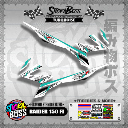 RAIDER 150 FI DECALS ( FOR WHITE STFIM008 SATRIA ) [ PREMIUM GLOSSY LAMINATED ]【WITH FREEBIES】