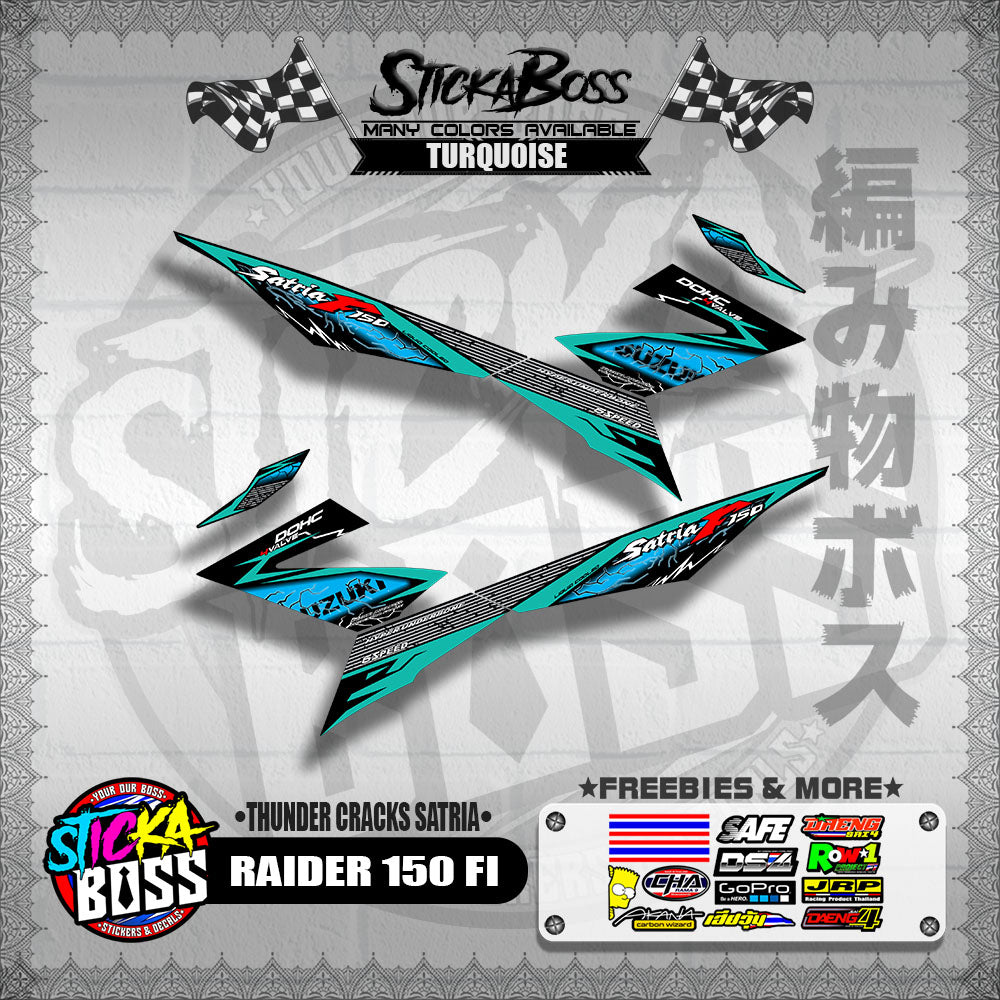 RAIDER 150 FI DECALS ( THUNDER CRACKS SATRIA )【WITH FREEBIES】