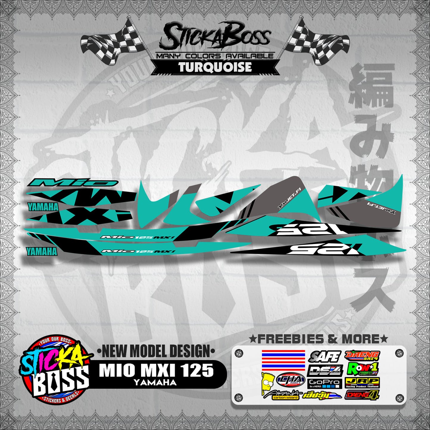 MIO MXI 125 STOCK DECALS ( NEW MODEL DESIGN )【WITH FREEBIES】