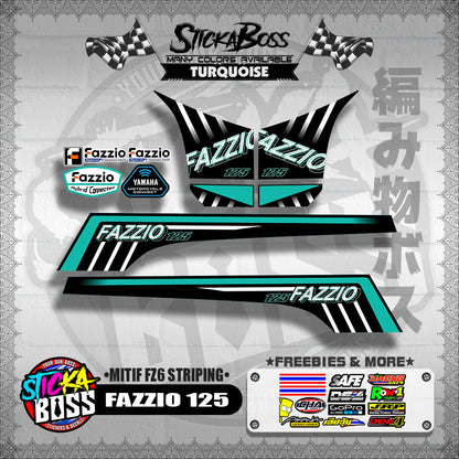 FAZZIO 125 DECALS ( MITIF FZ6 STRIPING )【WITH FREEBIES】