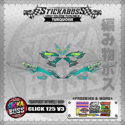 [PREMIUM UV PRINT ] TRANSPARENT CLICK 125 V3 DECALS ( HOTWHEELS VARIO )【WITH FREEBIES】