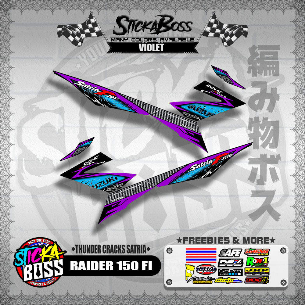 RAIDER 150 FI DECALS ( THUNDER CRACKS SATRIA )【WITH FREEBIES】