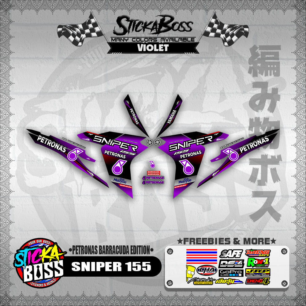 SNIPER 155 DECALS ( PETRONAS BARRACUDA EDITION )【WITH FREEBIES】