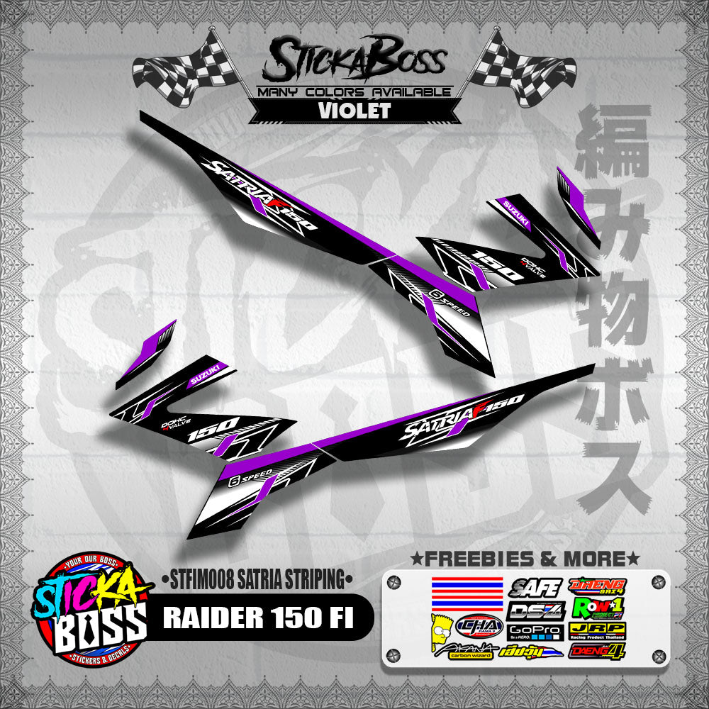 RAIDER 150 FI DECALS ( STFIM008 SATRIA STRIPING )【WITH FREEBIES】