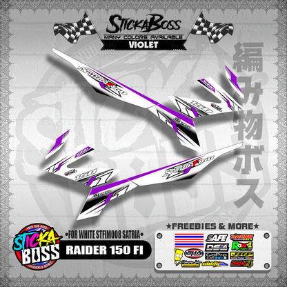 RAIDER 150 FI DECALS ( FOR WHITE STFIM008 SATRIA ) [ PREMIUM GLOSSY LAMINATED ]【WITH FREEBIES】