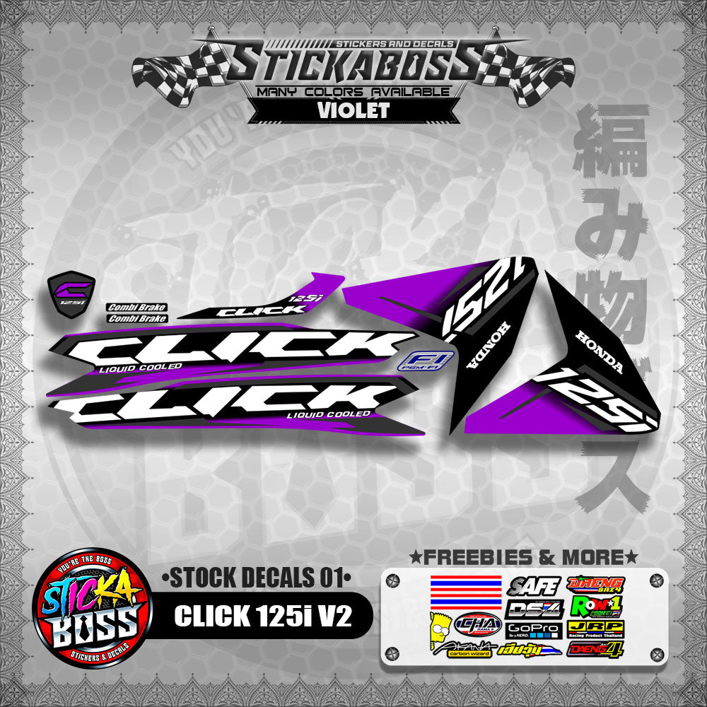 CLICK 125i V2 GAME CHANGER ( STOCK DECALS 01 )【WITH FREEBIES】