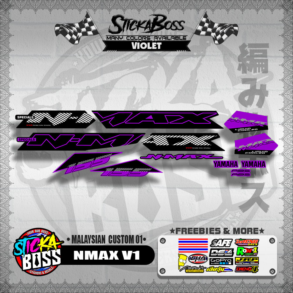 NMAX V1 DECALS ( MALAYSIAN  CUSTOM 01 )【WITH FREEBIES】