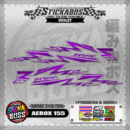 【PREMIUM UV PRINT】TRANSPARENT AEROX 155 DECALS ( 2020 NVX STRIPING )【WITH FREEBIES】