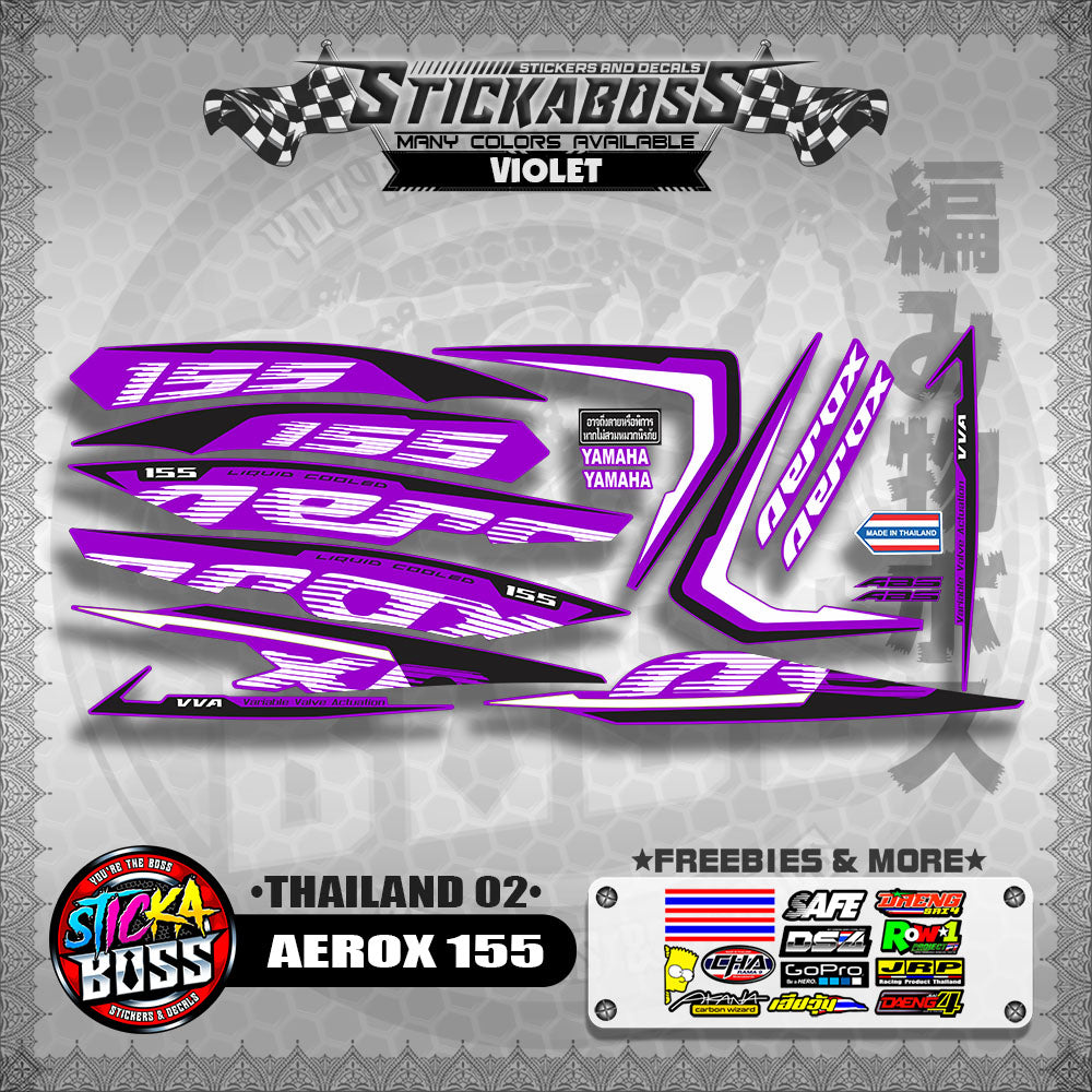 AEROX 155 2020 STOCK DECALS ( THAILAND 02 )【WITH FREEBIES】