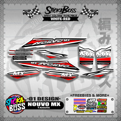 NOUVO MX STOCK DECALS ( 01 DESIGN )【WITH FREEBIES】