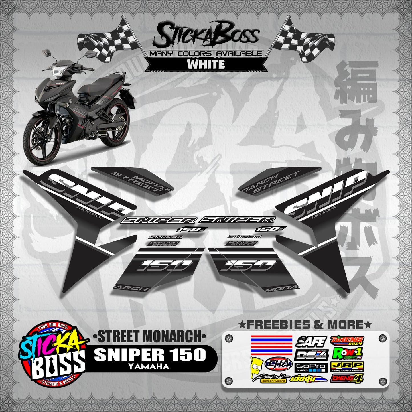 SNIPER 150 DECALS ( STREET MONARCH )【WITH FREEBIES】