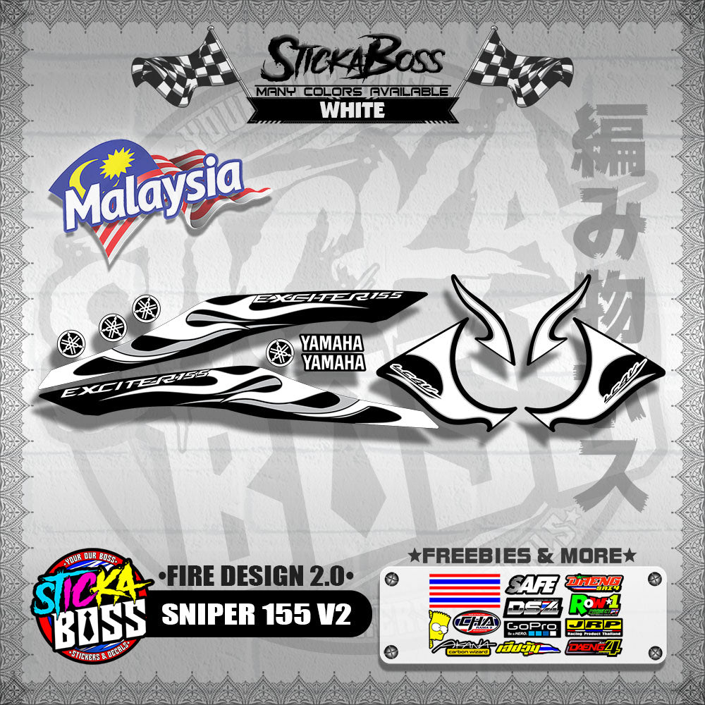 SNIPER 155 V2 MALAYSIAN DECALS ( FIRE DESIGN 2.0 )【WITH FREEBIES】