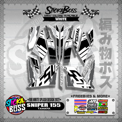 SNIPER 155 NEW STOCK DECALS ( FOR WHITE SPLASH DESIGN 2022 )【WITH FREEBIES】