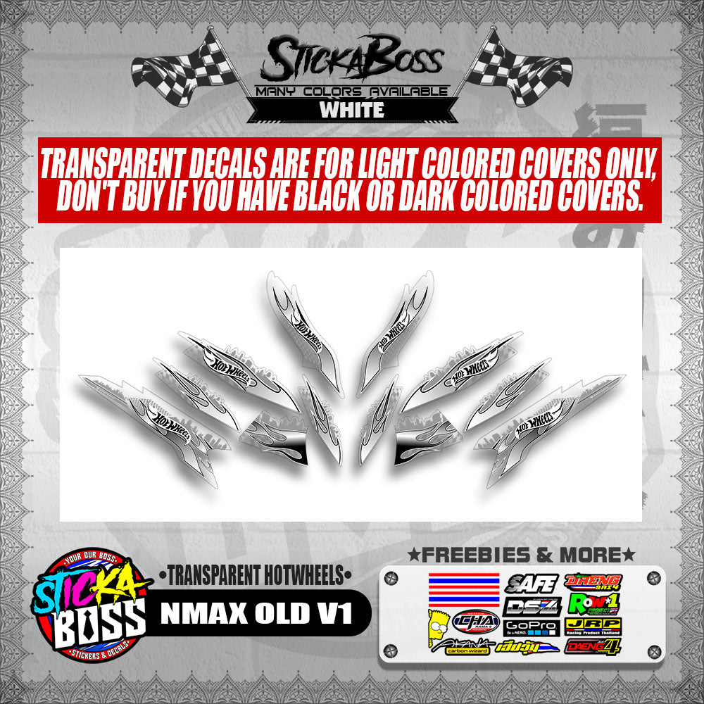 NMAX OLD V1 DECALS ( TRANSPARENT HOTWHEELS )【WITH FREEBIES】