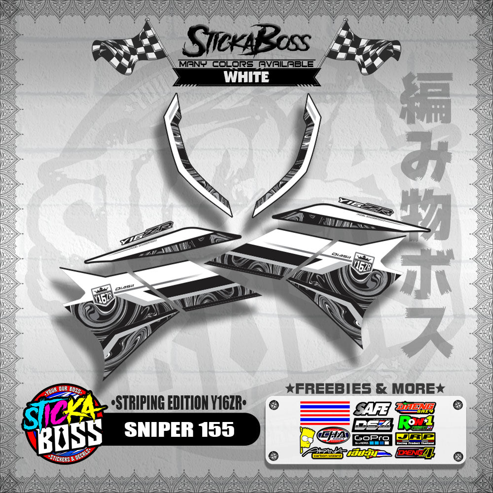 SNIPER 155 DECALS ( STRIPING EDITION Y16ZR ) [ PREMIUM GLOSSY LAMINATED ]【WITH FREEBIES】