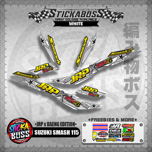 Suzuki Smash 115 (JRP x DAENG EDITION) WHITE - Sticker Decals【PREMIUM GLOSSY LAMINATED】