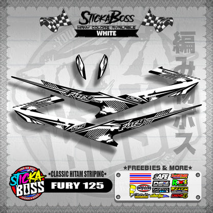 FURY 125 DECALS ( CLASSIC HITAM STRIPING )【WITH FREEBIES】