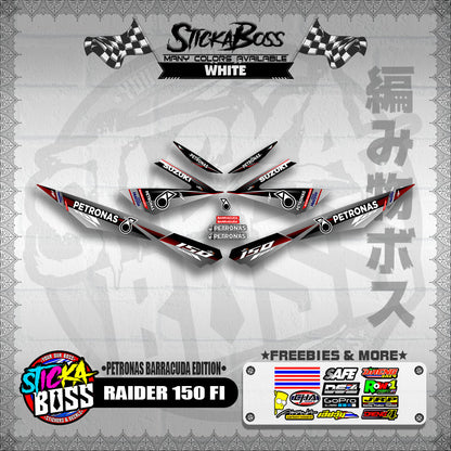 RAIDER 150 FI DECALS ( PETRONAS BARRACUDA EDITION )【WITH FREEBIES】