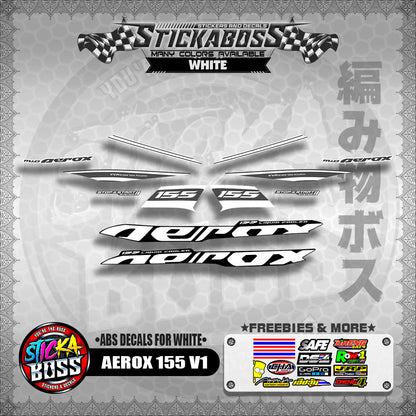 AEROX 155 V1 DECALS ( ABS DECALS FOR WHITE ) 【WITH FREEBIES】