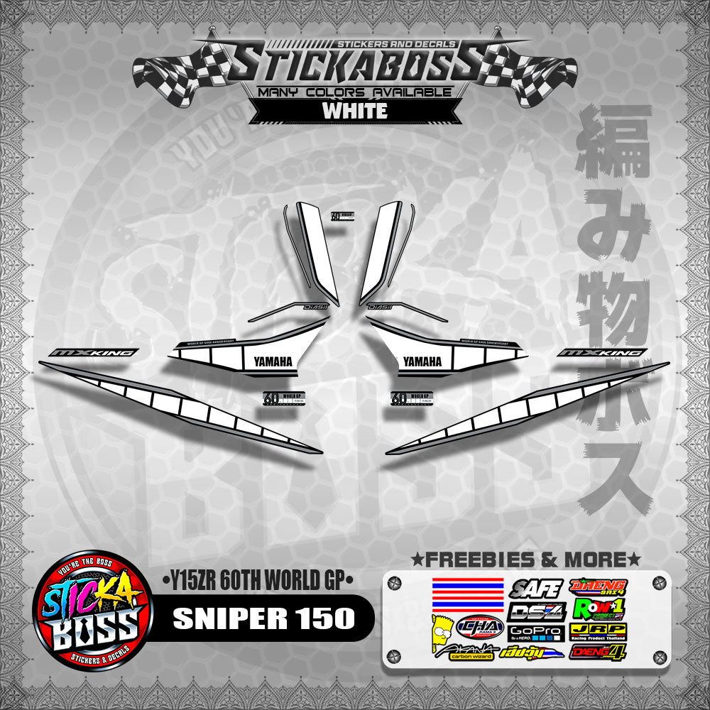 SNIPER 150 DECALS ( Y15ZR 60TH WORLD GP )【WITH FREEBIES】