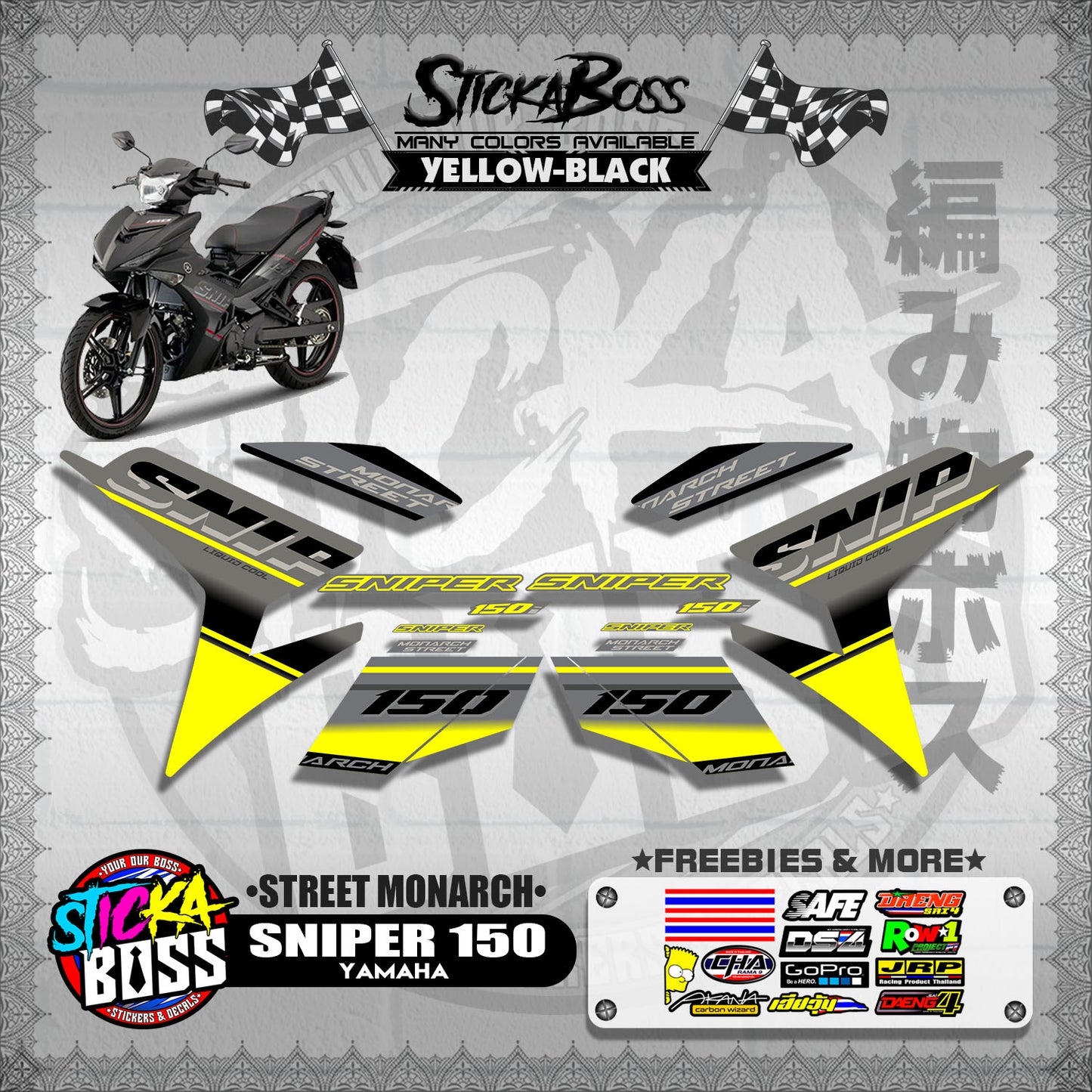 SNIPER 150 DECALS ( STREET MONARCH )【WITH FREEBIES】