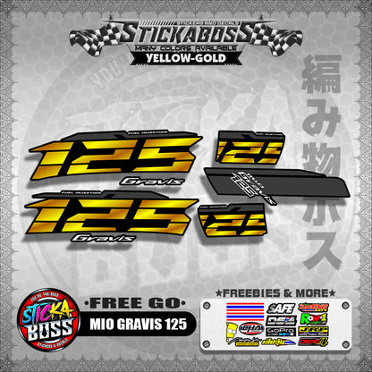 MIO GRAVIS 125 STOCK DECALS  ( FREE GO )【WITH FREEBIES】