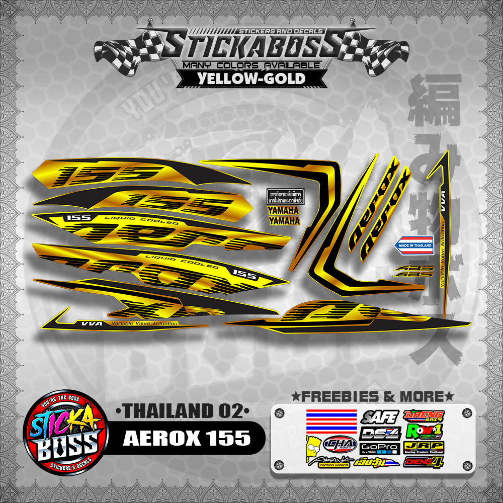 AEROX 155 2020 STOCK DECALS ( THAILAND 02 )【WITH FREEBIES】