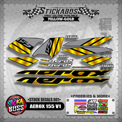 AEROX 155 V1 ( STOCK DECALS 001 )【WITH FREEBIES】