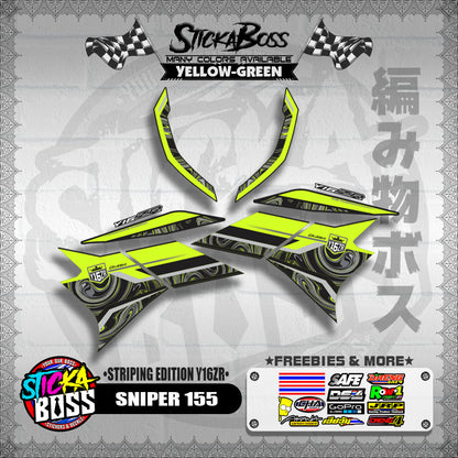 SNIPER 155 DECALS ( STRIPING EDITION Y16ZR ) [ PREMIUM GLOSSY LAMINATED ]【WITH FREEBIES】