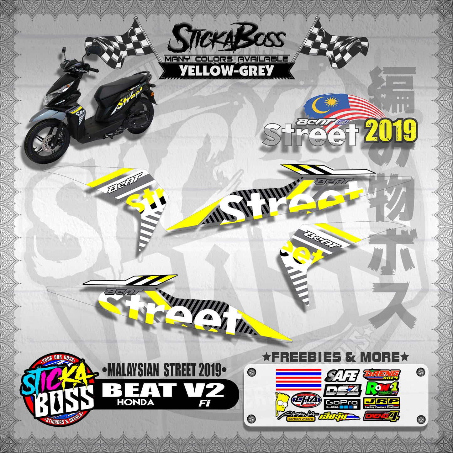 BEAT Fi V2 DECALS ( MALAYSIAN STREET 2019 )【WITH FREEBIES】